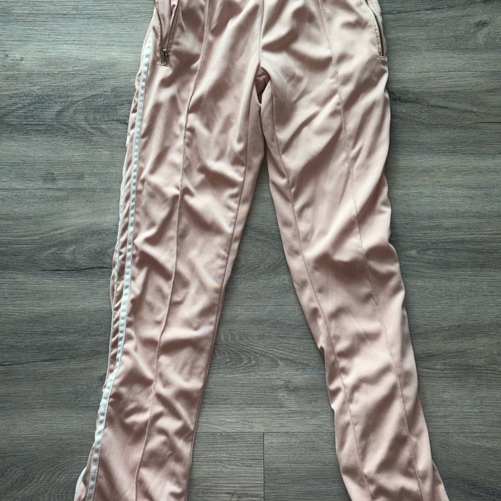 Light Pink Pants with Side Stripes